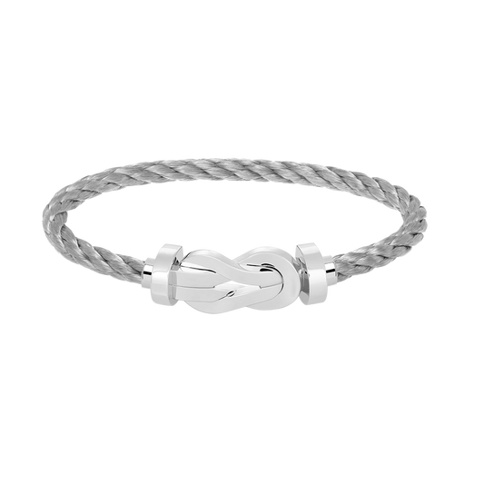 [Sophire]LARGE 8-FIGURE BUCKLE BRACELET - WHITE GOLD
