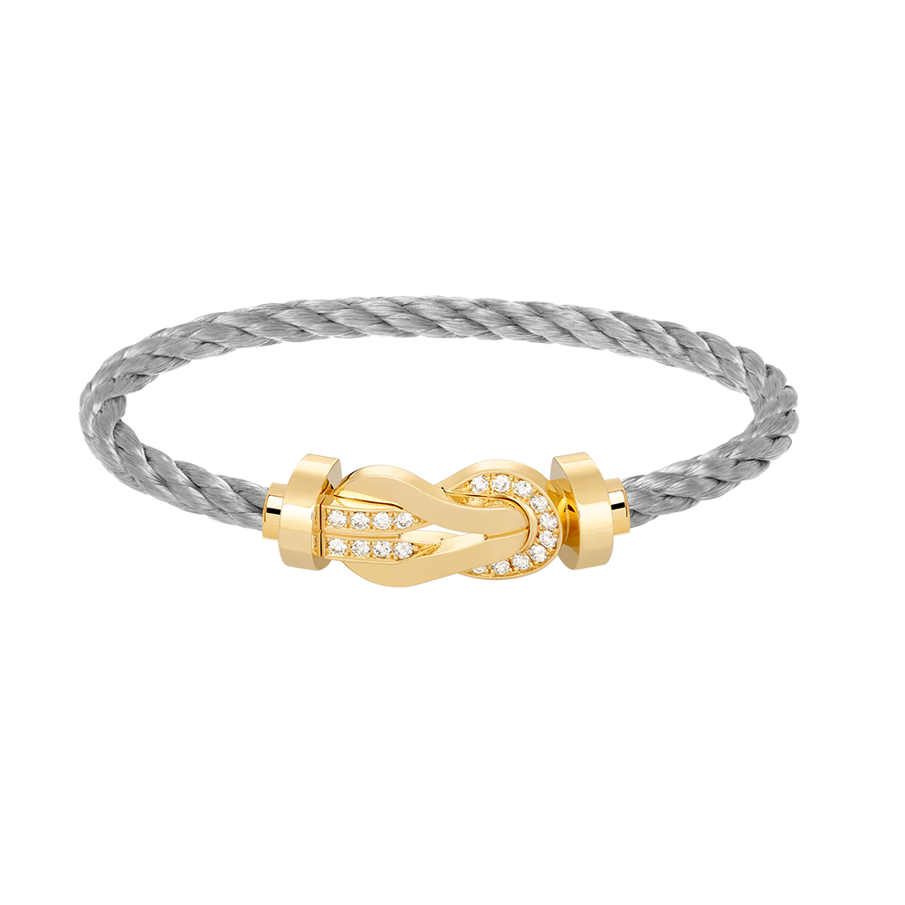 [Sophire Jewelry ]CHANCE LARGE 8 FIGURE BUCKLE HALF DIAMOND BRACELET GOLD