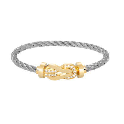 [Sophire Jewelry ]CHANCE LARGE 8 FIGURE BUCKLE HALF DIAMOND BRACELET GOLD