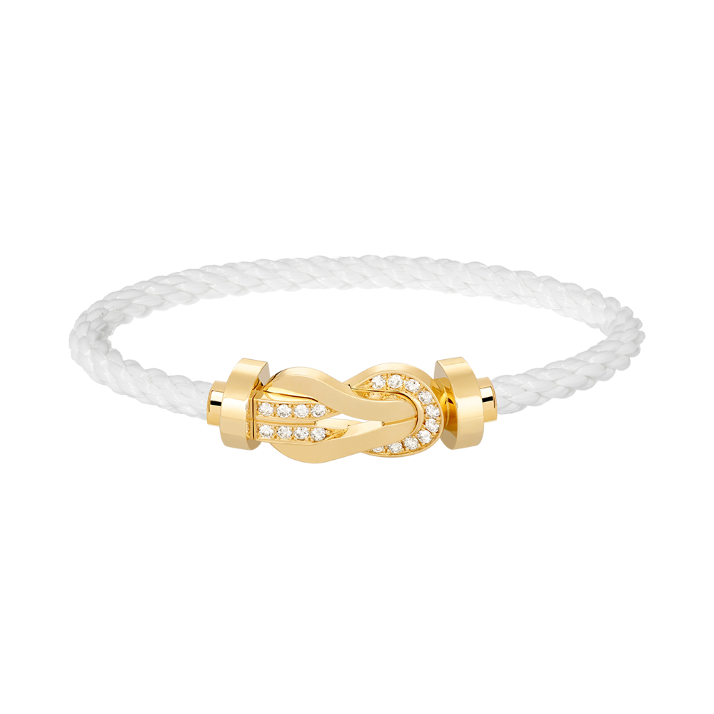 [Sophire Jewelry ]CHANCE LARGE 8 FIGURE BUCKLE HALF DIAMOND BRACELET GOLD