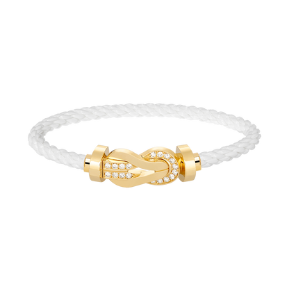 [Sophire Jewelry ]CHANCE LARGE 8 FIGURE BUCKLE HALF DIAMOND BRACELET GOLD
