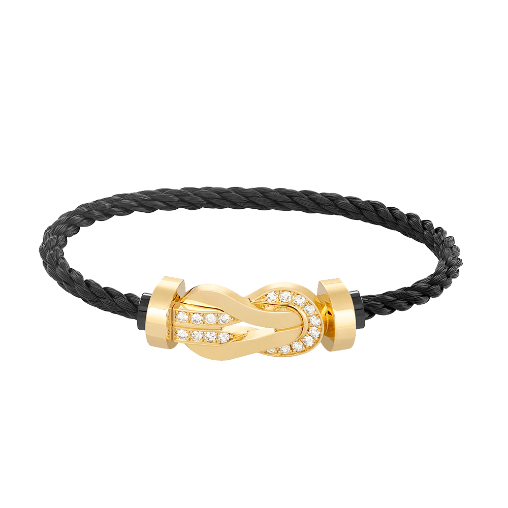 [Sophire Jewelry ]CHANCE LARGE 8 FIGURE BUCKLE HALF DIAMOND BRACELET GOLD