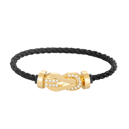 [Sophire Jewelry ]CHANCE LARGE 8 FIGURE BUCKLE HALF DIAMOND BRACELET GOLD