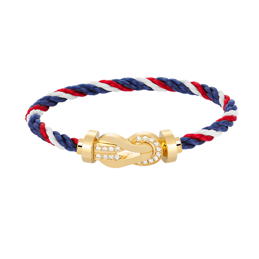 [Sophire]LARGE 8-FIGURE BUCKLE HALF DIAMOND BRACELET - GOLD