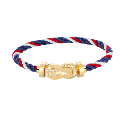 [Sophire Jewelry ]CHANCE LARGE 8 FIGURE BUCKLE HALF DIAMOND BRACELET GOLD