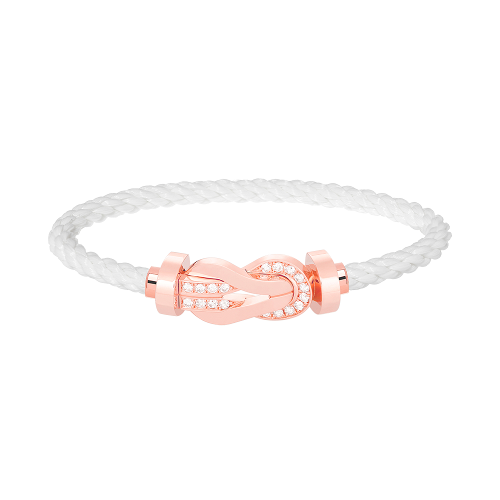 [Sophire Jewelry ]CHANCE LARGE 8 FIGURE BUCKLE HALF DIAMOND BRACELET ROSE GOLD
