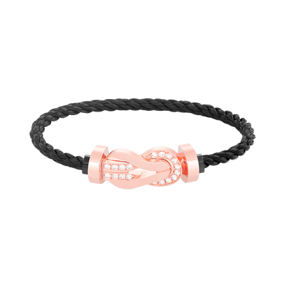 [Sophire Jewelry ]CHANCE LARGE 8 FIGURE BUCKLE HALF DIAMOND BRACELET ROSE GOLD