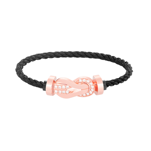 [Sophire Jewelry ]CHANCE LARGE 8 FIGURE BUCKLE HALF DIAMOND BRACELET ROSE GOLD