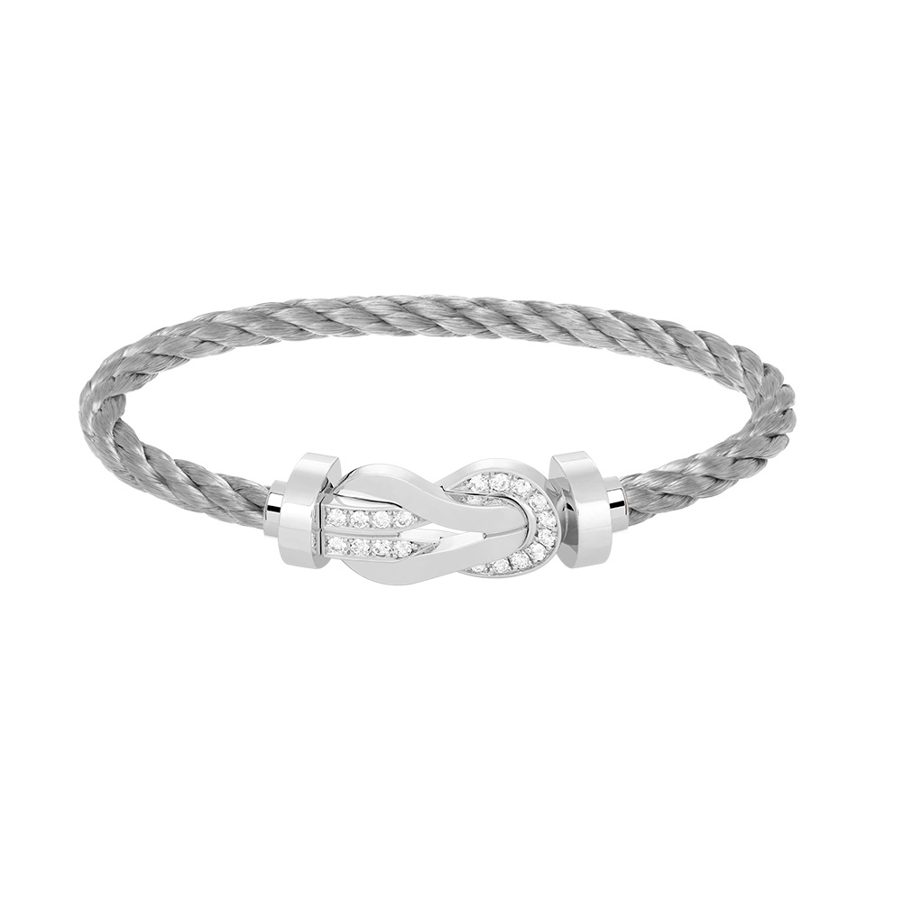[Sophire Jewelry ]CHANCE LARGE 8 FIGURE BUCKLE HALF DIAMOND BRACELET SILVER