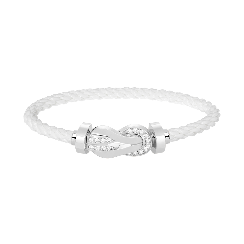 [Sophire Jewelry ]CHANCE LARGE 8 FIGURE BUCKLE HALF DIAMOND BRACELET SILVER