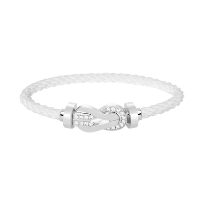 [Sophire Jewelry ]CHANCE LARGE 8 FIGURE BUCKLE HALF DIAMOND BRACELET SILVER
