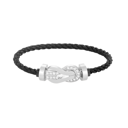 [Sophire Jewelry ]CHANCE LARGE 8 FIGURE BUCKLE HALF DIAMOND BRACELET SILVER