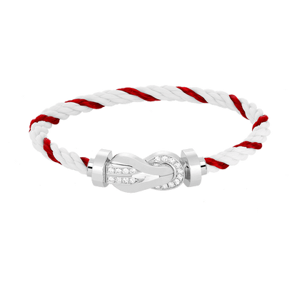 [Sophire Jewelry ]CHANCE LARGE 8 FIGURE BUCKLE HALF DIAMOND BRACELET SILVER