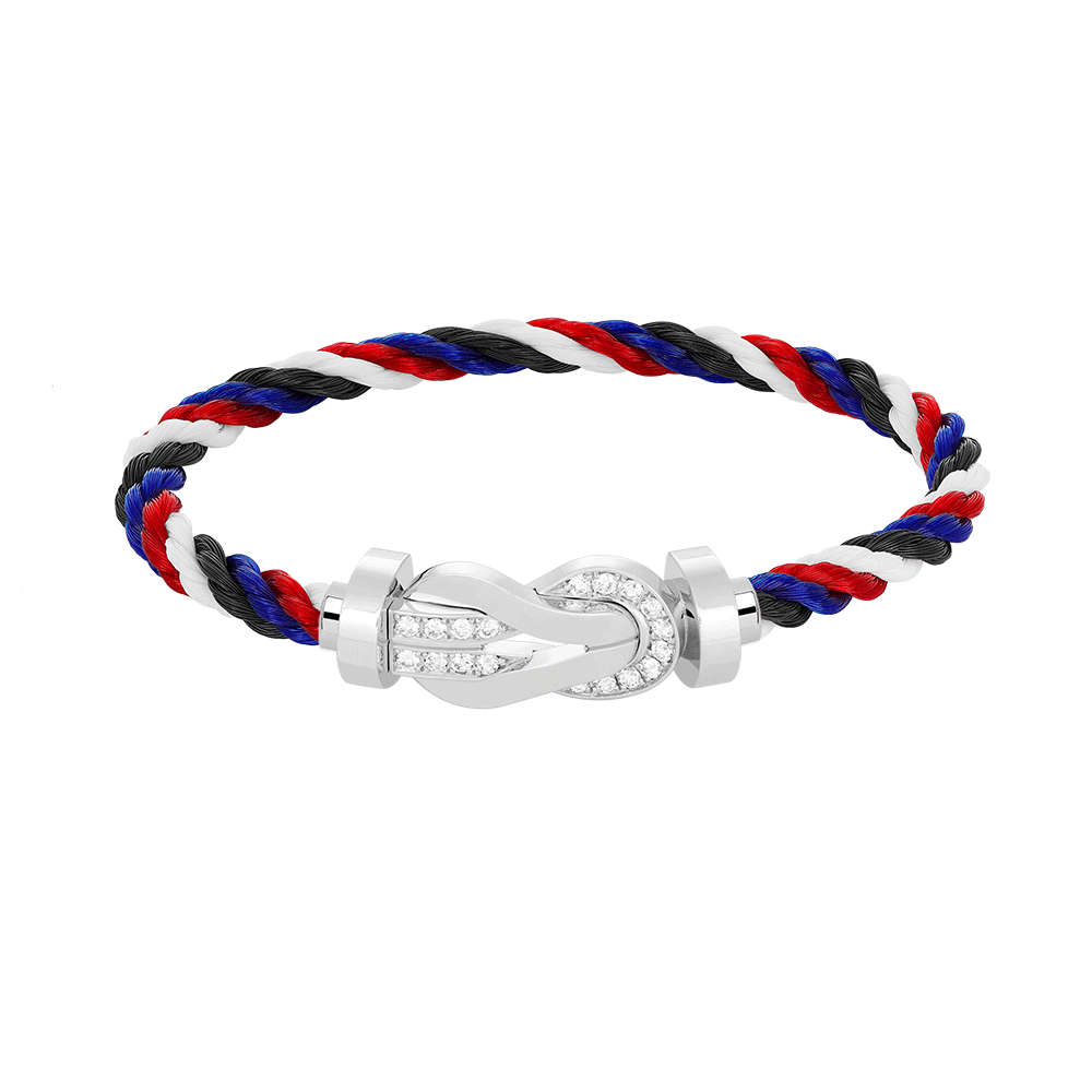 [Sophire Jewelry ]CHANCE LARGE 8 FIGURE BUCKLE HALF DIAMOND BRACELET SILVER