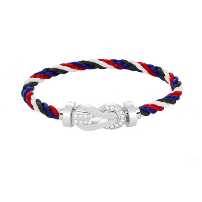 [Sophire Jewelry ]CHANCE LARGE 8 FIGURE BUCKLE HALF DIAMOND BRACELET SILVER
