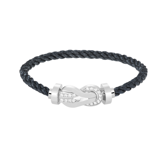 [Sophire]LARGE 8-FIGURE BUCKLE HALF DIAMOND BRACELET - WHITE GOLD