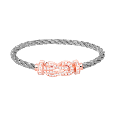 [Sophire Jewelry ]CHANCE LARGE 8 FIGURE BUCKLE FULL DIAMOND BRACELET ROSE GOLD