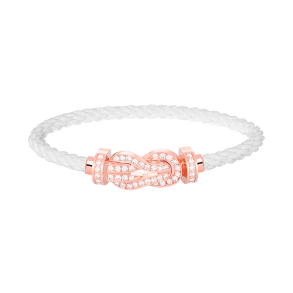 [Sophire Jewelry ]CHANCE LARGE 8 FIGURE BUCKLE FULL DIAMOND BRACELET ROSE GOLD