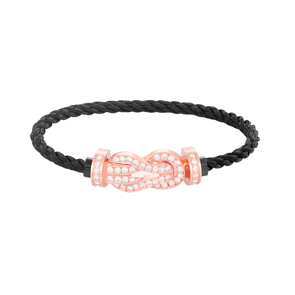 [Sophire Jewelry ]CHANCE LARGE 8 FIGURE BUCKLE FULL DIAMOND BRACELET ROSE GOLD