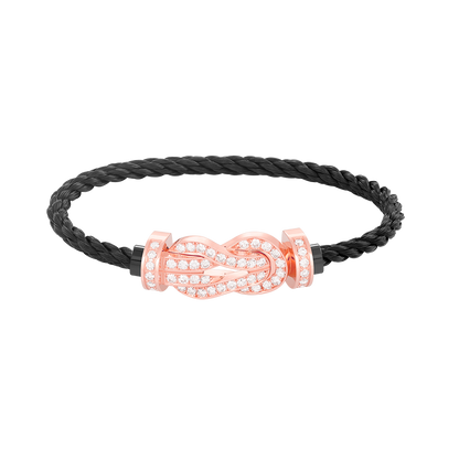 [Sophire Jewelry ]CHANCE LARGE 8 FIGURE BUCKLE FULL DIAMOND BRACELET ROSE GOLD
