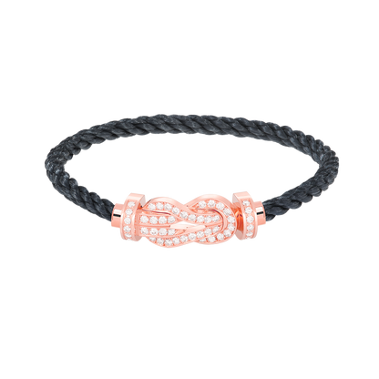 [Sophire Jewelry ]CHANCE LARGE 8 FIGURE BUCKLE FULL DIAMOND BRACELET ROSE GOLD