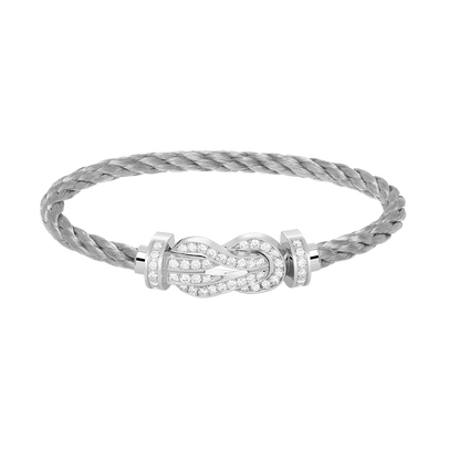[Sophire Jewelry ]CHANCE LARGE 8 FIGURE BUCKLE FULL DIAMOND BRACELET SILVER