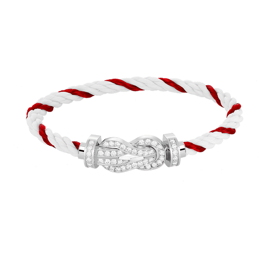 [Sophire]LARGE 8-FIGURE BUCKLE FULL DIAMOND BRACELET -WHITE GOLD