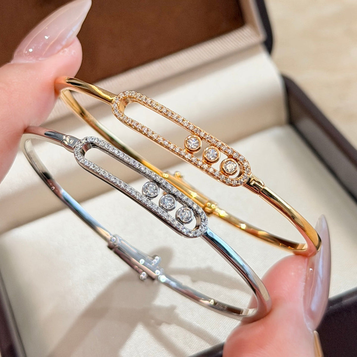 [Sophire Jewelry]Move Pavé Diamond Bangle Bracelet M