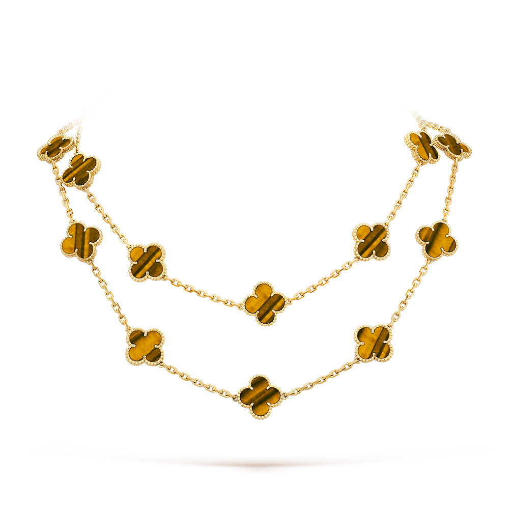 [Sophire Jewelry ]CLOVER 20 MOTIFS TIGER EYE ROSE GOLD