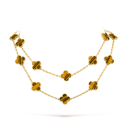 [Sophire Jewelry ]CLOVER 20 MOTIFS TIGER EYE ROSE GOLD