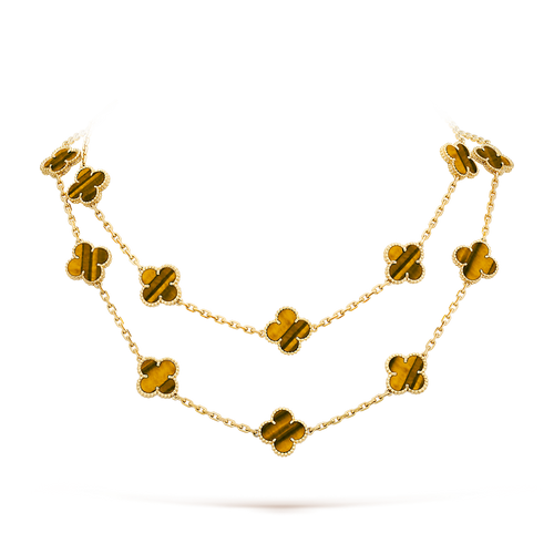 [Sophire Jewelry ]CLOVER 20 MOTIFS TIGER EYE ROSE GOLD