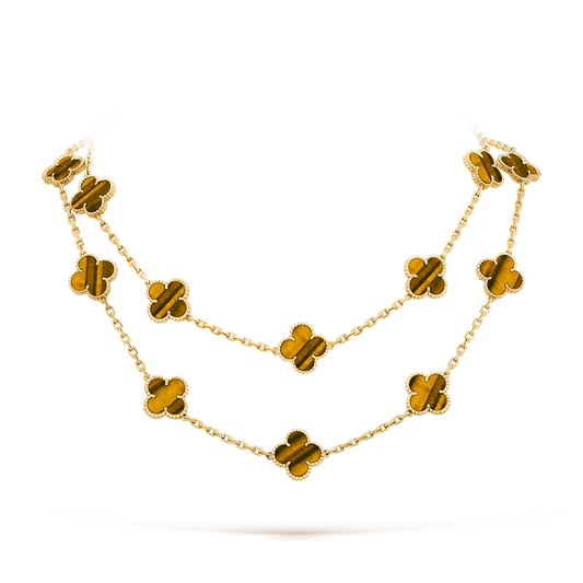 [Sophire Jewelry ]CLOVER 20 MOTIFS TIGER EYE ROSE GOLD