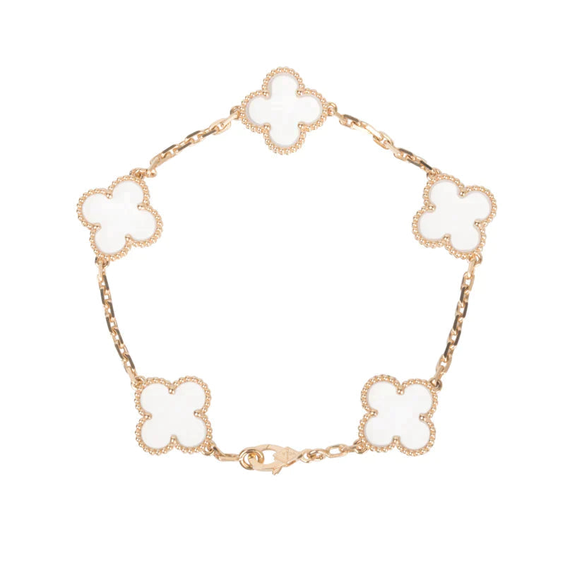 [Sophire Jewelry ]CLOVER 5 MOTIF ROCK CRYSTAL BRACELET