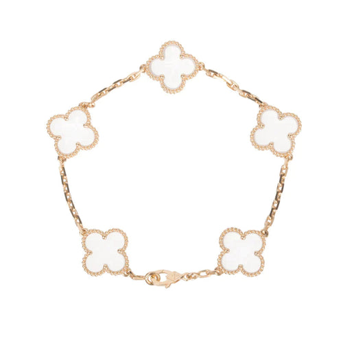 [Sophire Jewelry ]CLOVER 5 MOTIF ROCK CRYSTAL BRACELET
