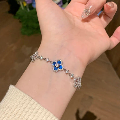 [Sophire Jewelry ]CLOVER 5 MOTIF PINK BLUE RED WHITE BRACELET