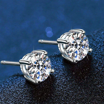 [Sophire]FOUR-PRONG MOISSANITE EARRINGS