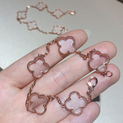 [Sophire Jewelry ]CLOVER 5 MOTIF ROCK CRYSTAL BRACELET