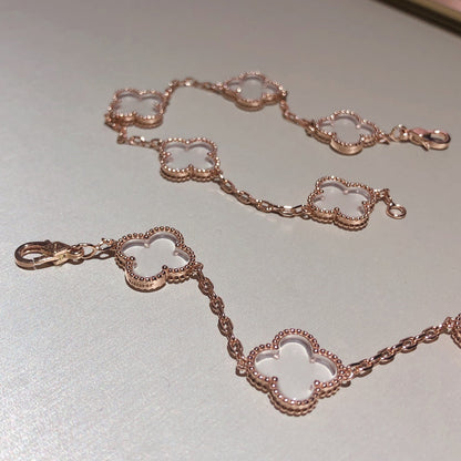 [Sophire Jewelry ]CLOVER 5 MOTIF ROCK CRYSTAL BRACELET