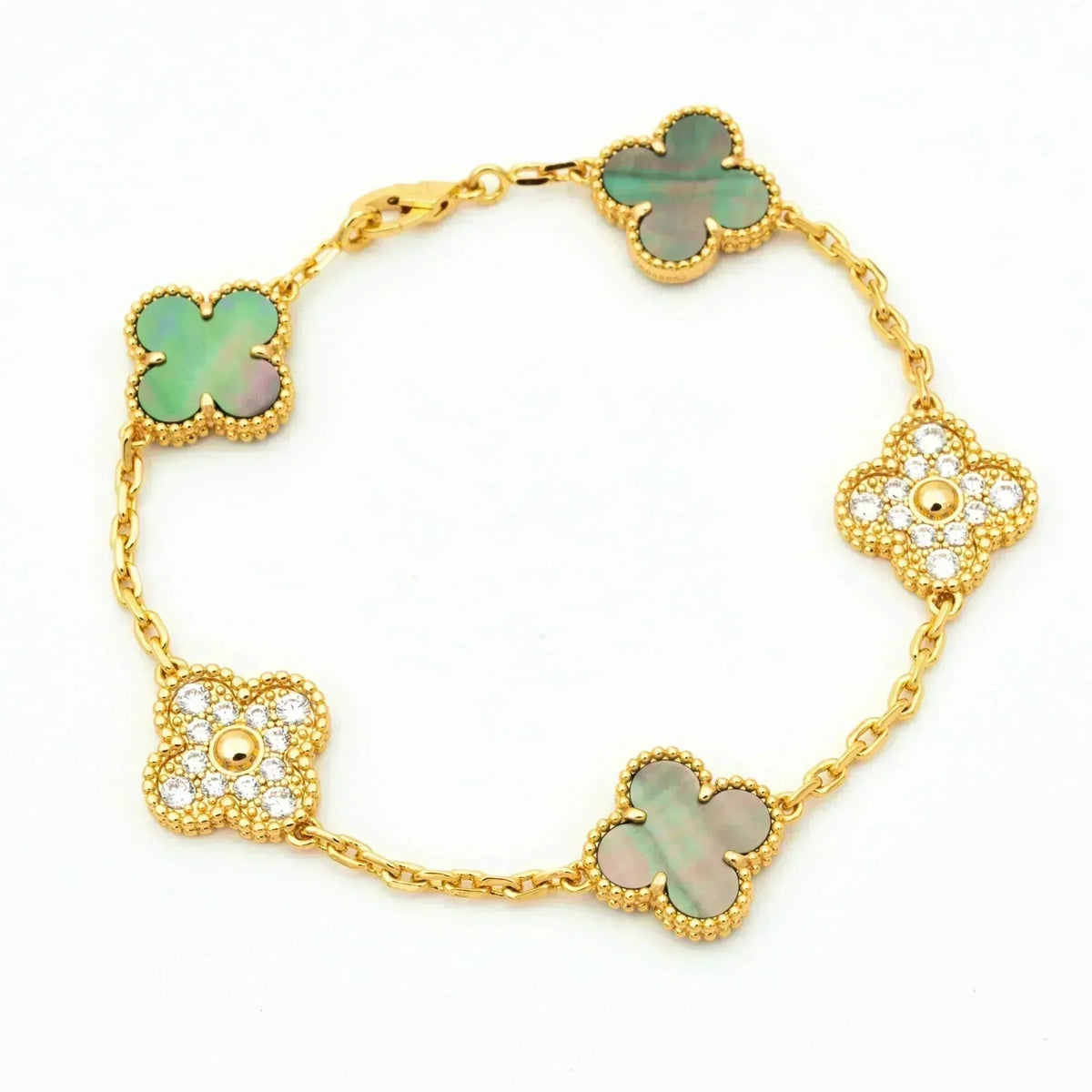 [Sophire Jewelry ] CLOVER 5 MOTIF GRAY MOP BRACELET COLLECTION