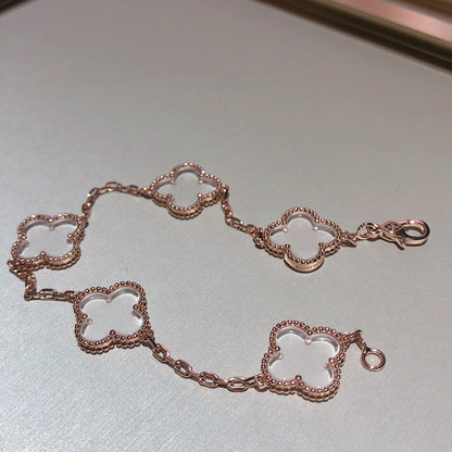 [Sophire Jewelry ]CLOVER 5 MOTIF ROCK CRYSTAL BRACELET