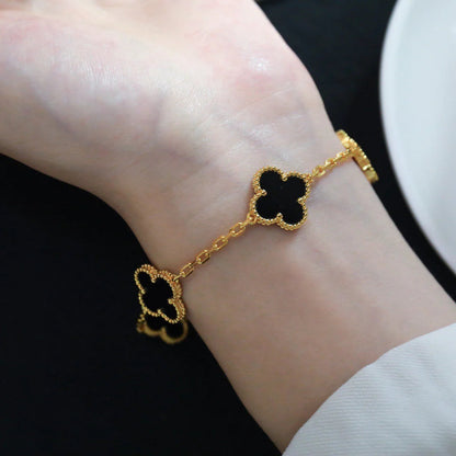 [Sophire Jewelry ] CLOVER 5 MOTIF ONYXS BRACELET COLLECTION