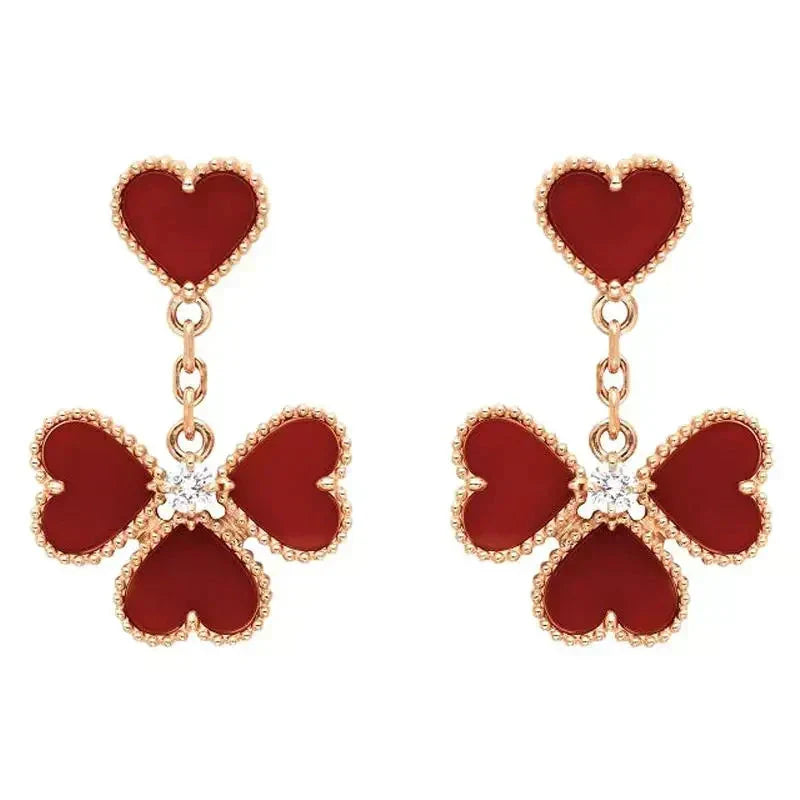 [Sophire Jewelry ]SWEET CLOVER CARNELIAN EARRINGS
