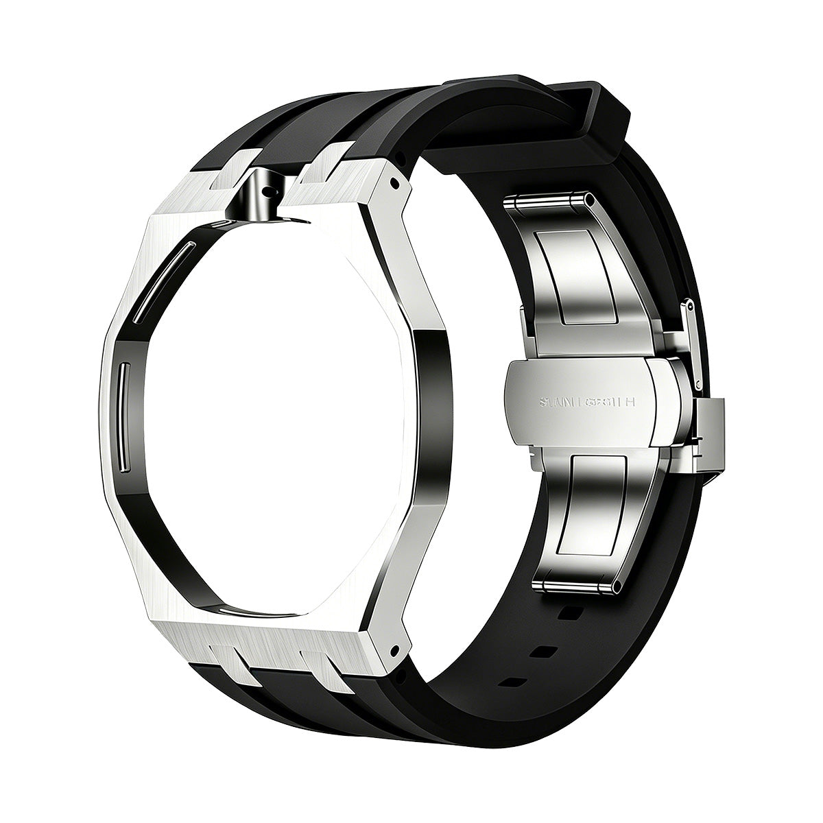 [Sophire]OAK POP BLACK STEEL SILICONE STRAP