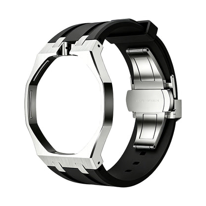 [Sophire]OAK POP BLACK STEEL SILICONE STRAP