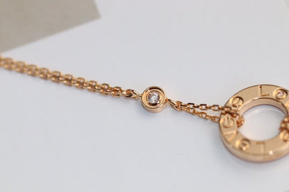 [Sophire Jewelry ]LOVE NECKLACE ADJUSTABLE ROSE GOLD 2 DIAMOND