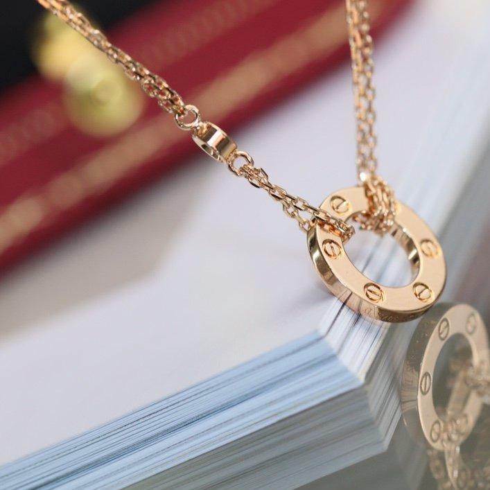 [Sophire Jewelry ]LOVE NECKLACE ADJUSTABLE ROSE GOLD 2 DIAMOND