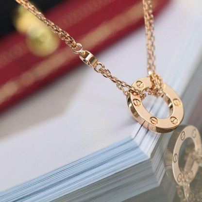 [Sophire Jewelry ]LOVE NECKLACE ADJUSTABLE ROSE GOLD 2 DIAMOND