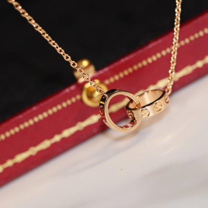 [Sophire Jewelry ]LOVE NECKLACE PINK GOLD AND SILVER