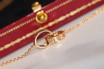 [Sophire Jewelry ]LOVE NECKLACE PINK GOLD AND SILVER