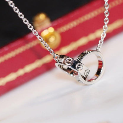 [Sophire Jewelry ]LOVE NECKLACE PINK GOLD AND SILVER